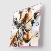 Giraffe in de zon van Afrika Vierkante Klok (Hoek)