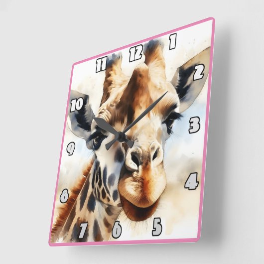 Giraffe in de zon van Afrika Vierkante Klok (Hoek)