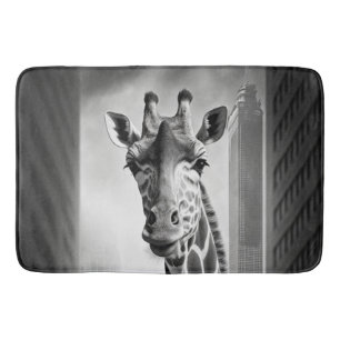 Giraffe in een Cityscape Badmat