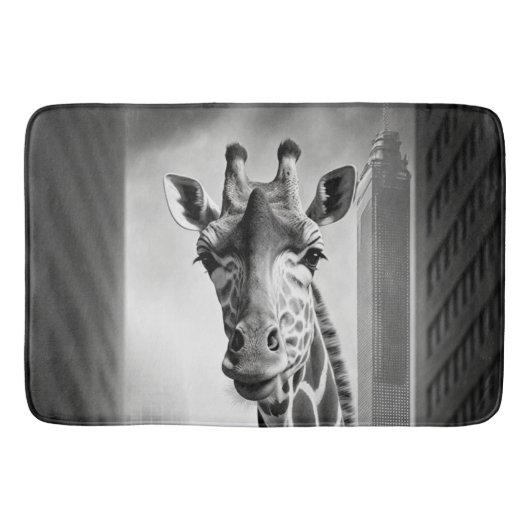 Giraffe in een Cityscape Badmat (Voorkant)