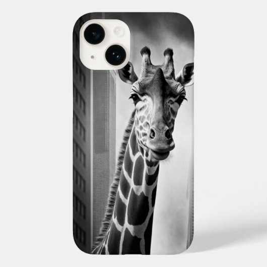 Giraffe in een Cityscape Case-Mate iPhone Case (Achterkant)
