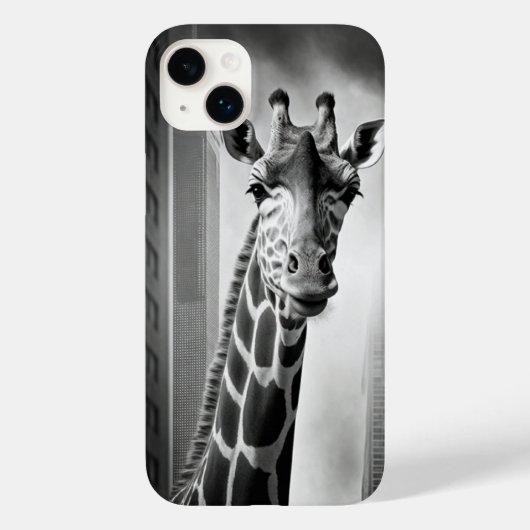 Giraffe in een Cityscape Case-Mate iPhone Case (Achterkant)