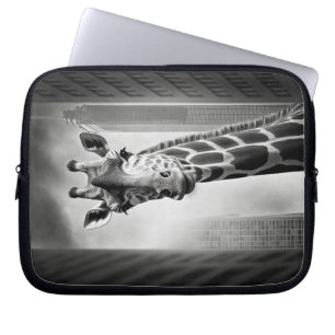 Giraffe in een Cityscape Laptop Sleeve