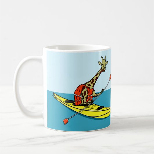 Giraffe in een kajak koffiemok (Links)