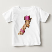 Giraffe in een roze glanzend pet (Voorkant)