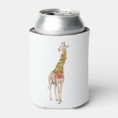 Giraffe in een Scarf Blikjeskoeler (Blikje Voorkant)