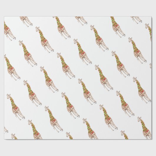 Giraffe in een Scarf Cadeaupapier (Vlak)