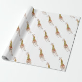 Giraffe in een Scarf Cadeaupapier (Uitgerold)
