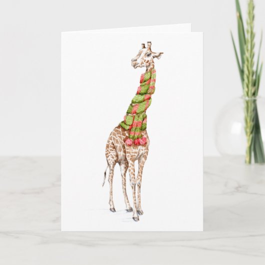 Giraffe in een Scarf Kaart (Voorkant)