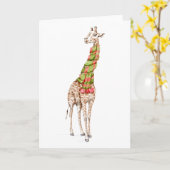 Giraffe in een Scarf Kaart (Gele Bloem)