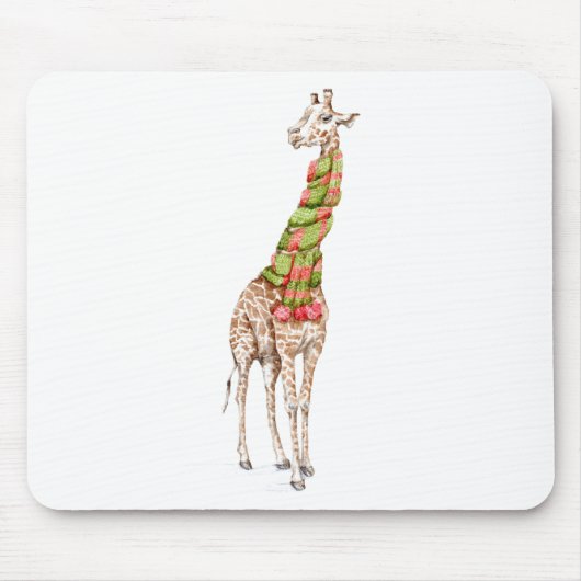 Giraffe in een Scarf Muismat (Voorkant)