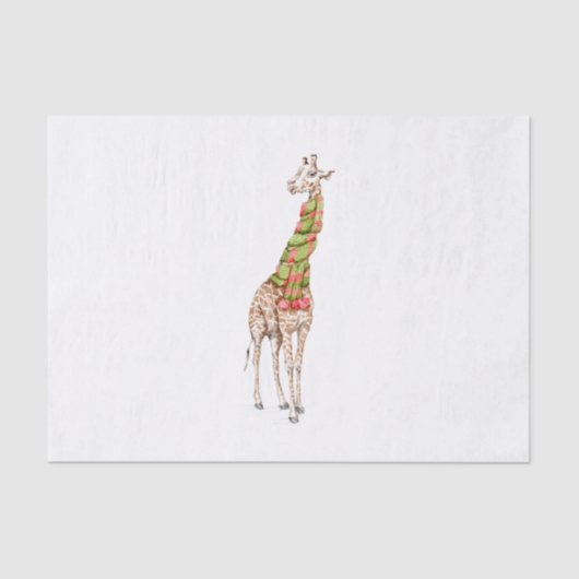 Giraffe in een Scarf Tissuepapier (Voorkant)