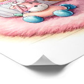 Giraffe in een schommelstoel meisje poster (Hoek)