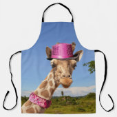 Giraffe in een sprankelend roze pet schort (Voorkant)