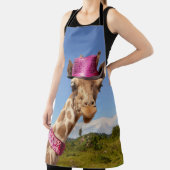 Giraffe in een sprankelend roze pet schort (Insitu)
