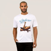 Giraffe in een vliegtuig t-shirt (Voorkant volledig)