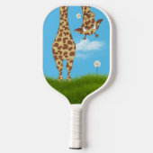 Giraffe in gras met madeliefjes pickleball paddle (Achterkant)