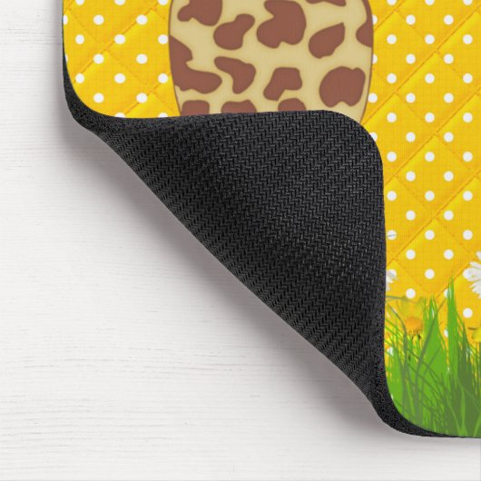 Giraffe in Grass op Polka Dots Mousepad Muismat (Hoek)