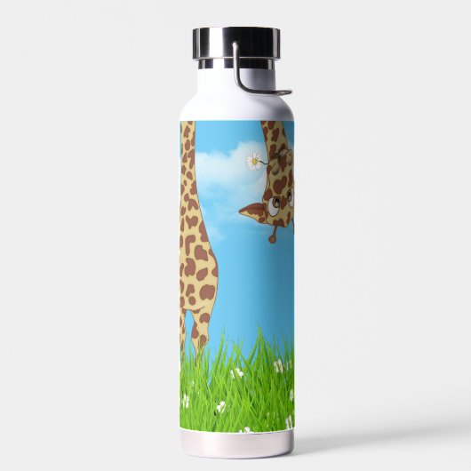 Giraffe in Grass Waterfles (Links)
