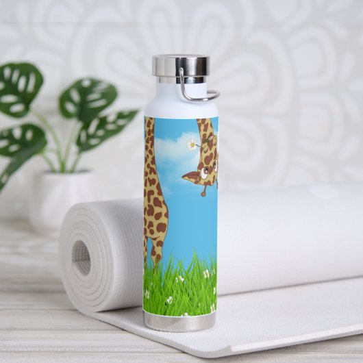 Giraffe in Grass Waterfles (Yoga)
