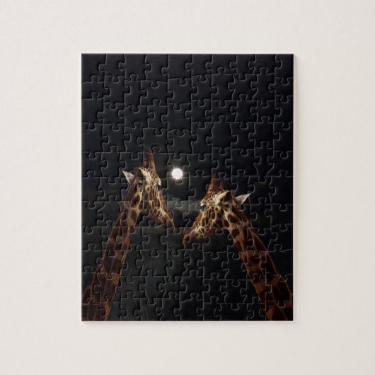 Giraffe_In het moonlicht. Legpuzzel (Verticaal)