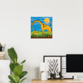 Giraffe in het Poster van het wilde Kinder Room De (Thuiskantoor)