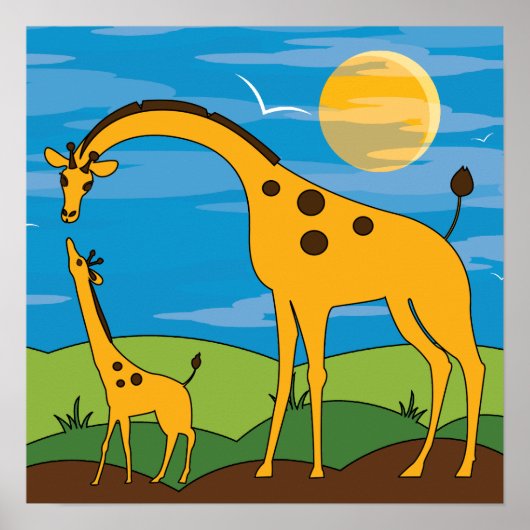 Giraffe in het Poster van het wilde Kinder Room De (Voorkant)