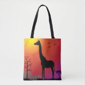 Giraffe in het tas van de zonsonderste schouder (Voorkant)