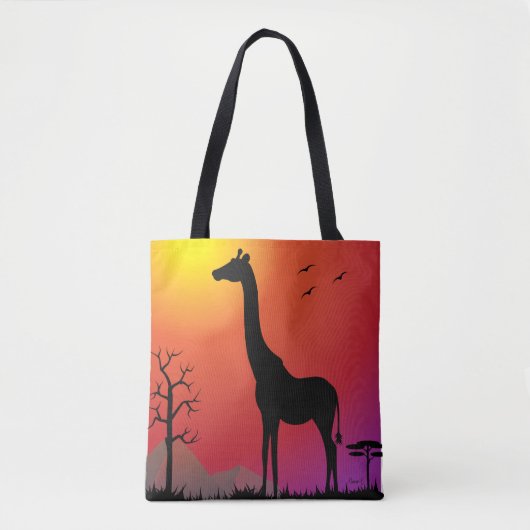 Giraffe in het tas van de zonsonderste schouder (Voorkant)