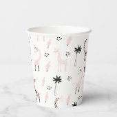 Giraffe in het wild levende dieren safari dierpatr papieren bekers (Achterkant)