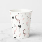 Giraffe in het wild levende dieren safari dierpatr papieren bekers (Links)