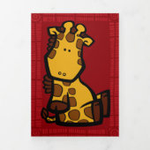 Giraffe in het wild Puzzle Wenskaart Trifold Drieluik Wenskaart (Cover)