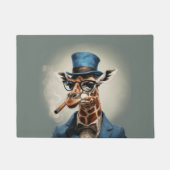 Giraffe in hoge hoed en jas deurmat (Voorkant)