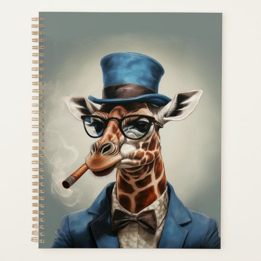 Giraffe in hoge hoed en jas planner (Voorkant)