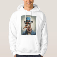 Giraffe in hoge hoed met sigaar