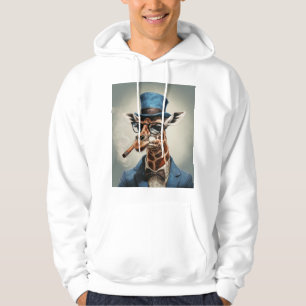 Giraffe in hoge hoed met sigaar hoodie