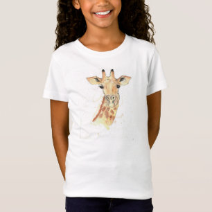 Giraffe in inkt en waterverf t-shirt