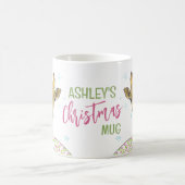 Giraffe in kerstsjaal Schattigee winter Dierenkuns Koffiemok (Center)