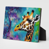 Giraffe in kleur fotoplaat (Zijkant)