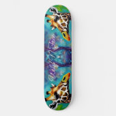 Giraffe in kleur persoonlijk skateboard (Voorkant)