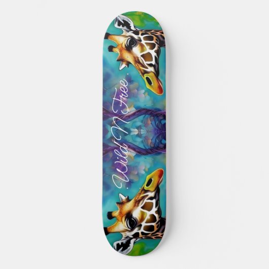 Giraffe in kleur persoonlijk skateboard (Voorkant)