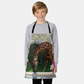 Giraffe in Mijn Venster, Kinder volledig Schort va (Gedragen)