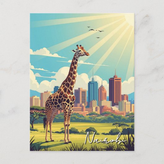 Giraffe in Nairobi, Kenia Briefkaart (Voorkant)