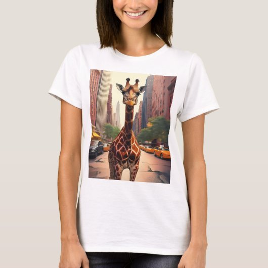 Giraffe in NYC T-shirt (Voorkant)