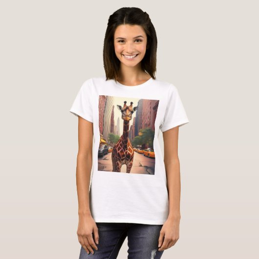Giraffe in NYC T-shirt (Voorkant volledig)