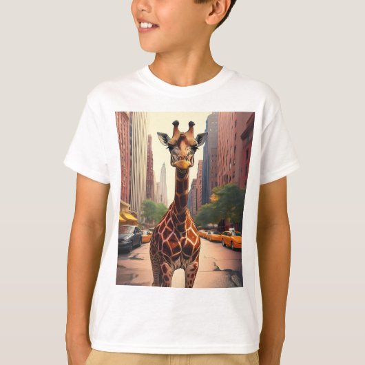 Giraffe in NYC T-shirt (Voorkant)