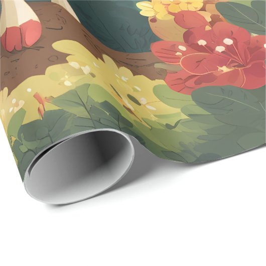 Giraffe in Oerwoud met taart | Inpakpapier (Rol Hoek)