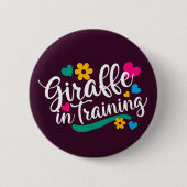 "Giraffe in opleiding" V2 Ronde Button 5,7 Cm (Voorkant)