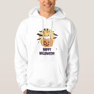 Giraffe in pomkin Cute Giraffes Happy Halloween Hoodie