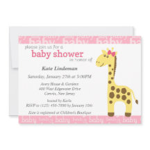 Giraffe in roze boog Baby shower voor meisje